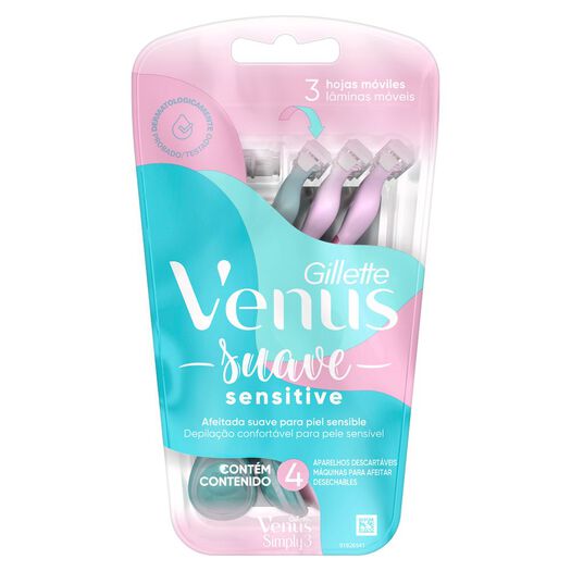 Máquina De Afeitar Desechable Gillette Venus Suave Sensitive Con Skin Elixir, 4 Unidades, , large image number 4