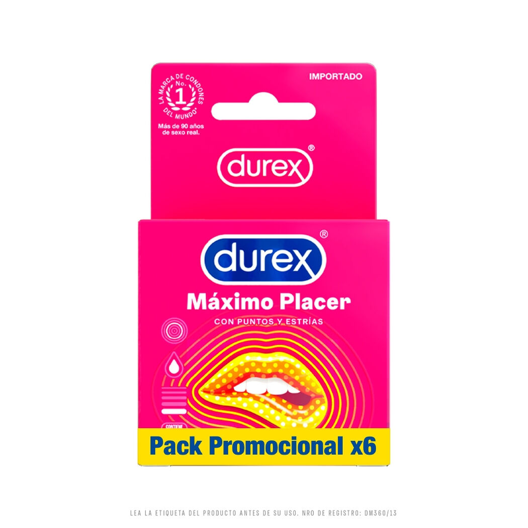 Preservativo Durex M&aacute;ximo Placer 6Un, , large image number 4
