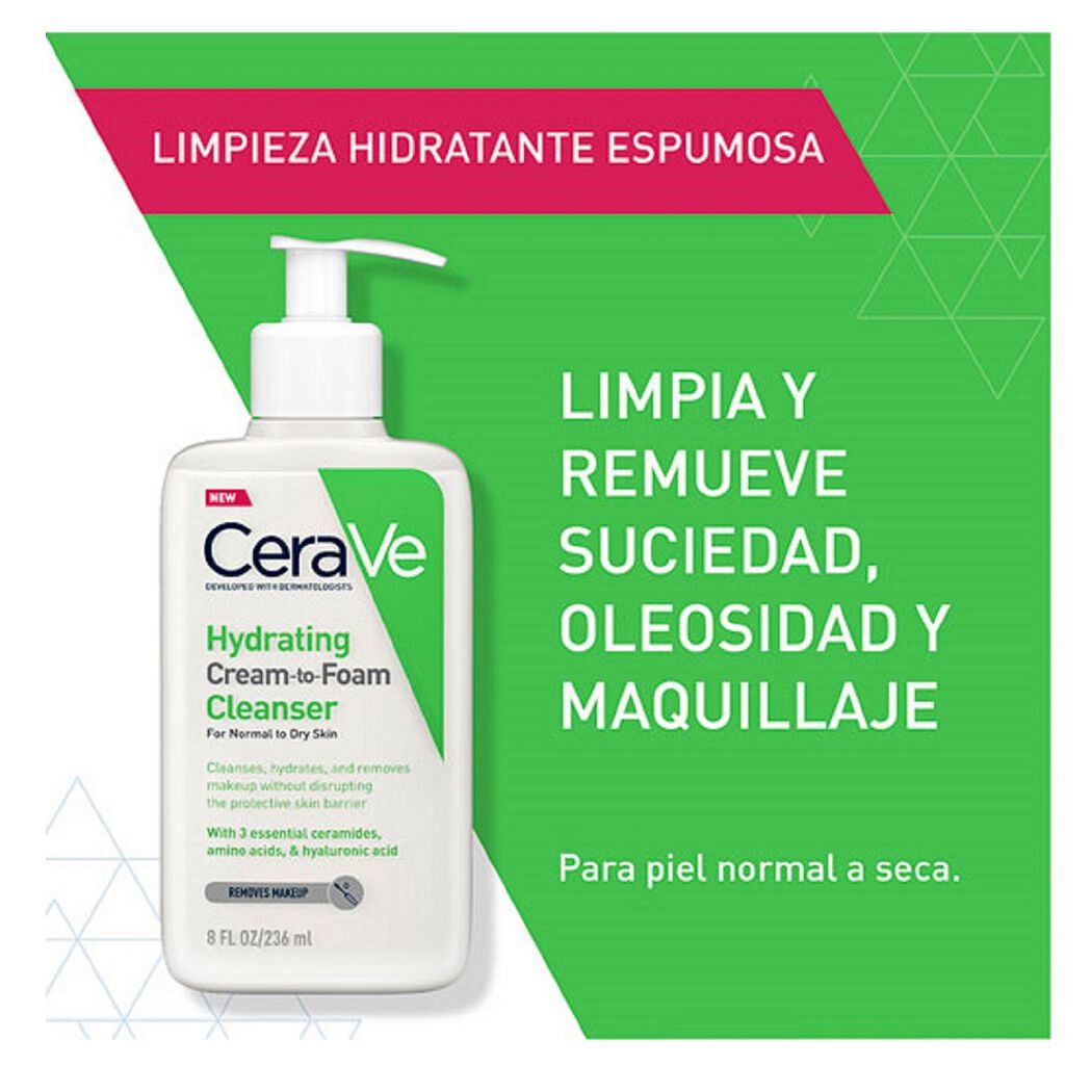 Limpiador Cerave Hidratante Espuma 236 mL, , large image number 1