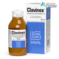 Clavinex 250 mg/62,5 mg/5 mL x 60 mL Polvo Para Suspensión Oral 