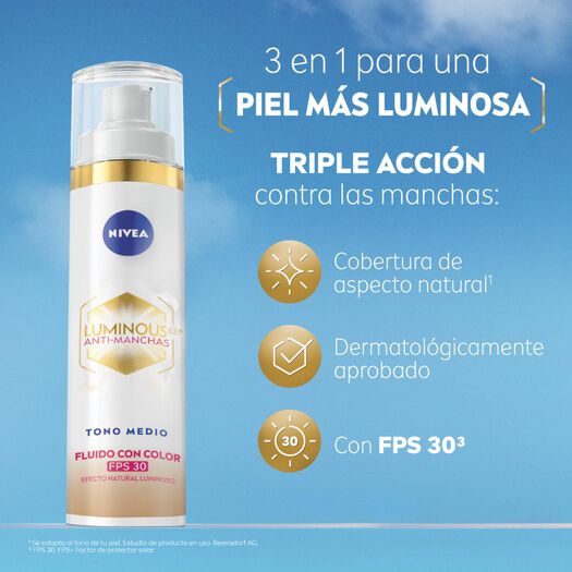 NIVEA Luminous630® Fluido Anti-Manchas Tono Medio 40ml, , large image number 3