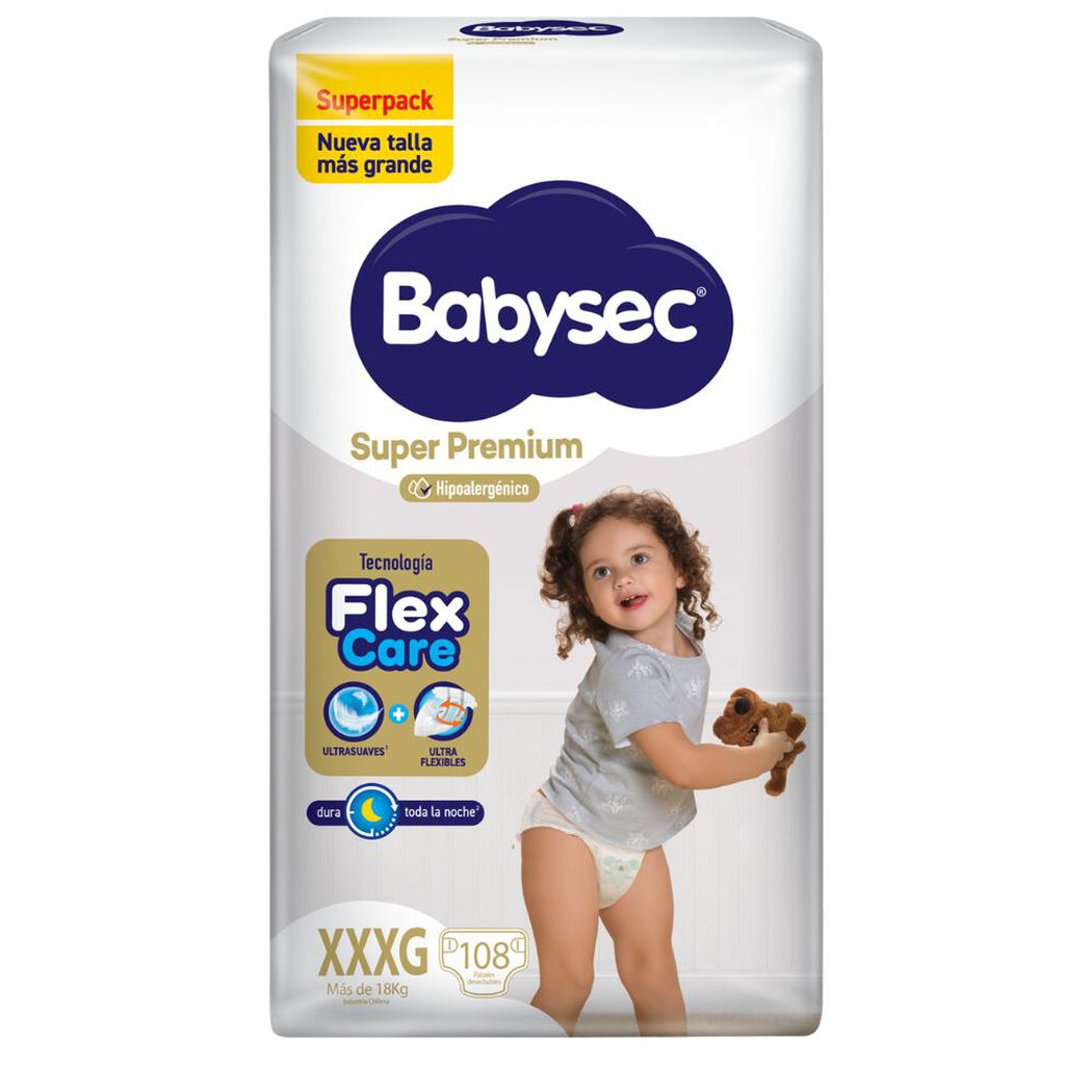 Pa&ntilde;ales Babysec Super Premium XXXG Superpack 108 unidades, , large image number 1