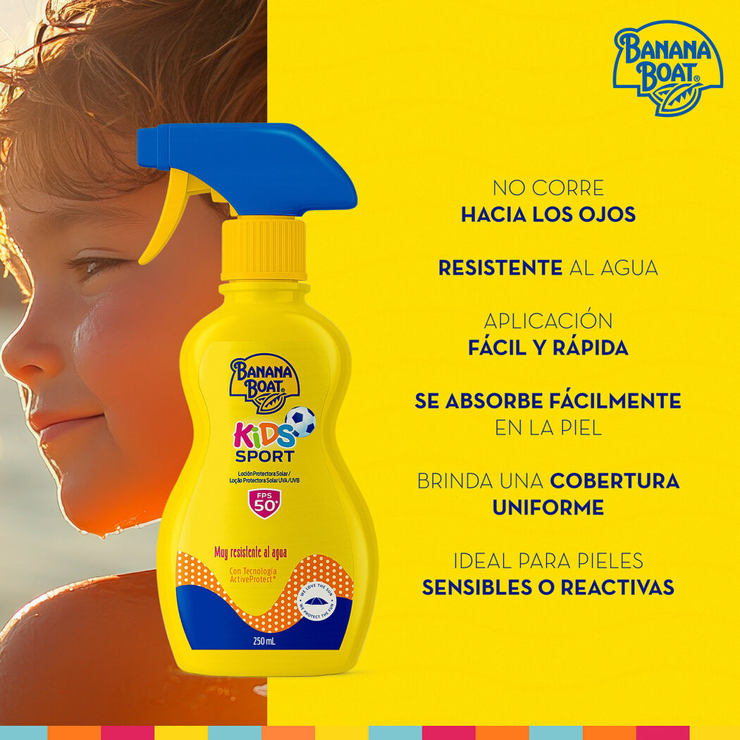 Banana Boat Kids Sport Trigger Protector Solar Infantil FPS 50+ 250 ml, , large image number 1