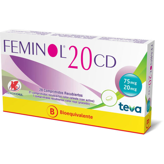 Feminol 20 CD x 28 Comprimidos Recubiertos, , large image number 0
