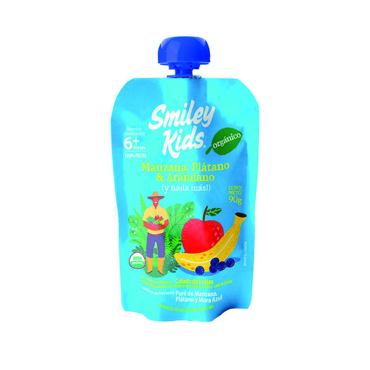 Compota Smiley Kids Manzana Plátano y Arandanos 90 g, , large image number 0