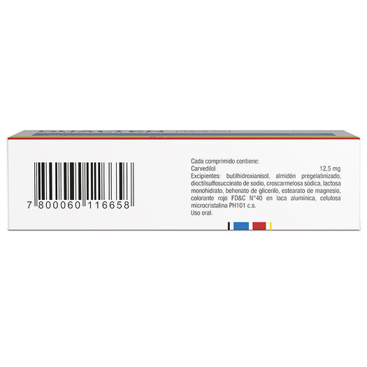 DUALTEN Carvedilol 12,5 mg 30 comprimidos, , large image number 1