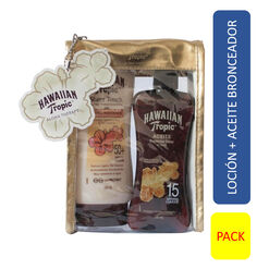 Hawaiian Tropic Loción De Protector Solar FPS 50+ Y Aceite Bronceador SPF 15 x 1 Pack