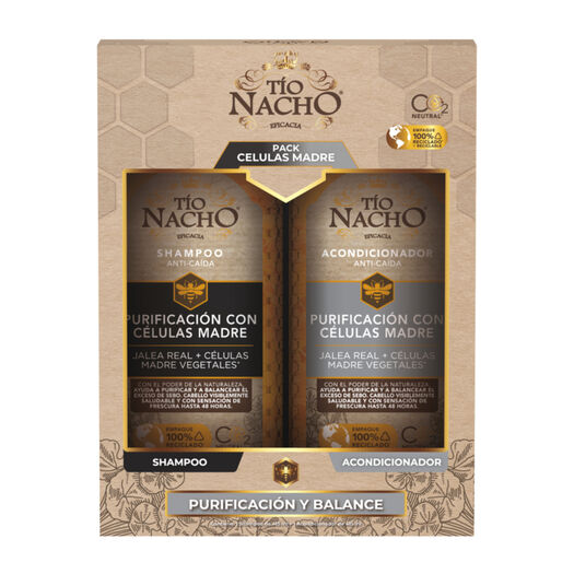 Pack Tío Nacho Células Madre 1 Shampoo + 1 Acondicionador C/U 415 Ml, , large image number 1
