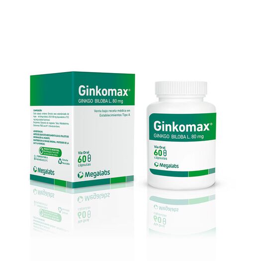 Ginkomax  80 mg x 60 Capsulas, , large image number 0