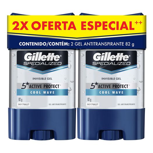 2Pack Gel Antitranspirante Gillette Specialized Cool Wave 82 g, , large image number 4