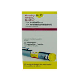 Insulina Humalog Mix 25 Kiwik Pen 100 UI/mL Suspension Inyectable x 5 Dispositivos 3 mL
