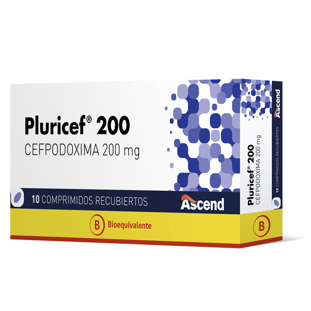Pluricef 200 mg x 10 Comprimidos Recubiertos ASCEND, , large image number 0