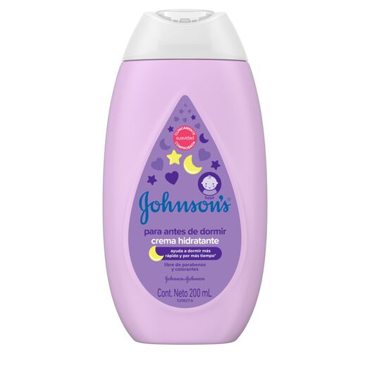 crema hidratante para bebé johnsons® para antes de dormir x 200 ml., , large image number 1