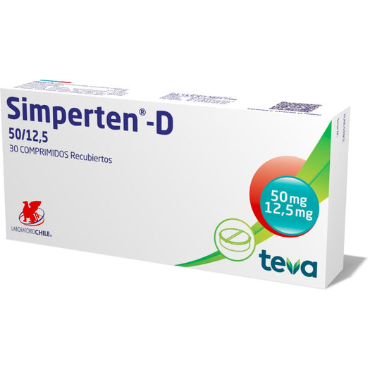 Simperten-D 50 mg/12.5 mg x 30 Comprimidos Recubiertos, , large image number 0