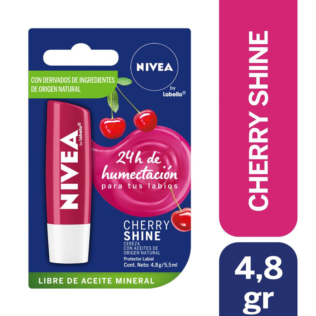 Protector Labial Nivea Cherry Shine 5 mL, , large image number 0