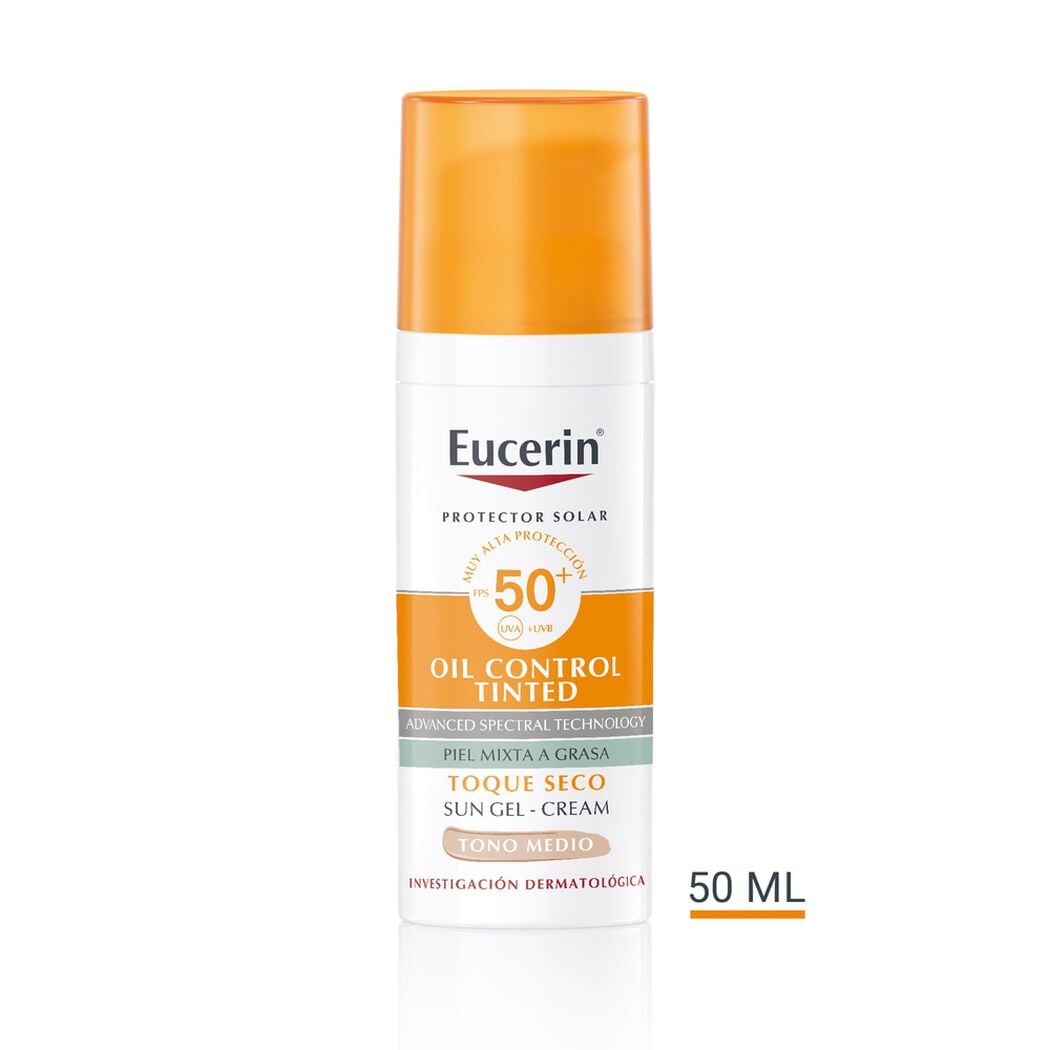EUCERIN Protector Solar Facial Oil Control Tint FPS50+ 50 mL, , large image number 0