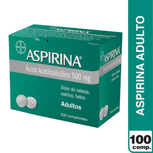 Aspirina 500 Mg Caja 100comp, , large image number 0