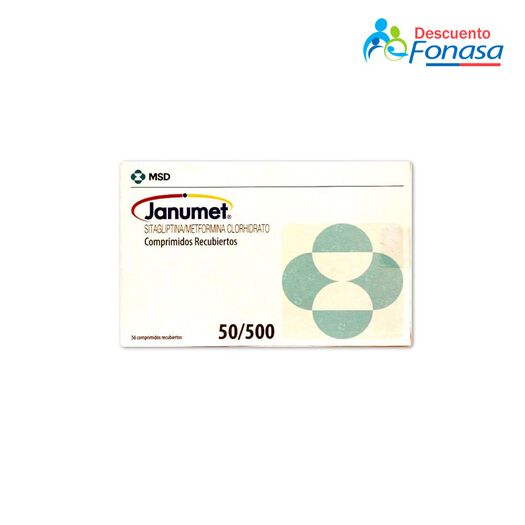 Janumet 50 mg/500 mg x 56 Comprimidos Recubiertos, , large image number 0