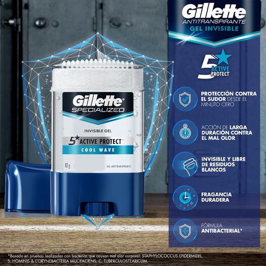 Gillette Antitranspirante Clear Gel Cool Wave x 85 g, , large image number 1