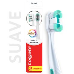 Cepillo de Dientes Colgate Total Limpieza Espumosa Suave 2 un