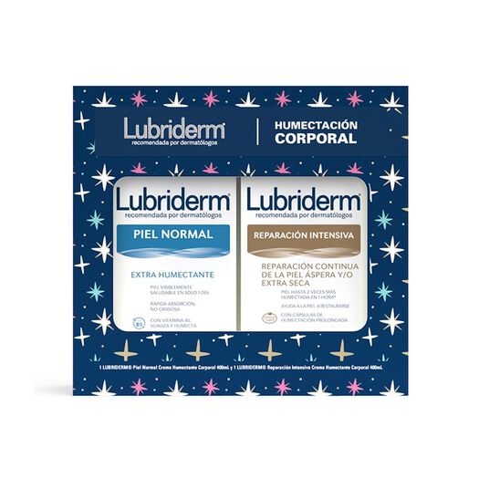 Lubriderm Estuche Crema Extra Humectante 400 mL + Reparación Intensiva 400 mL x 2 Unidades, , large image number 1