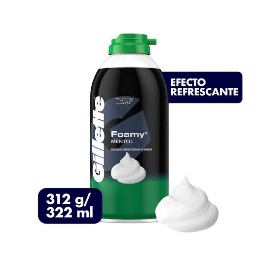 Espuma De Afeitar Gillette Foamy Mentol Refrescante, 322 Ml, , large image number 0