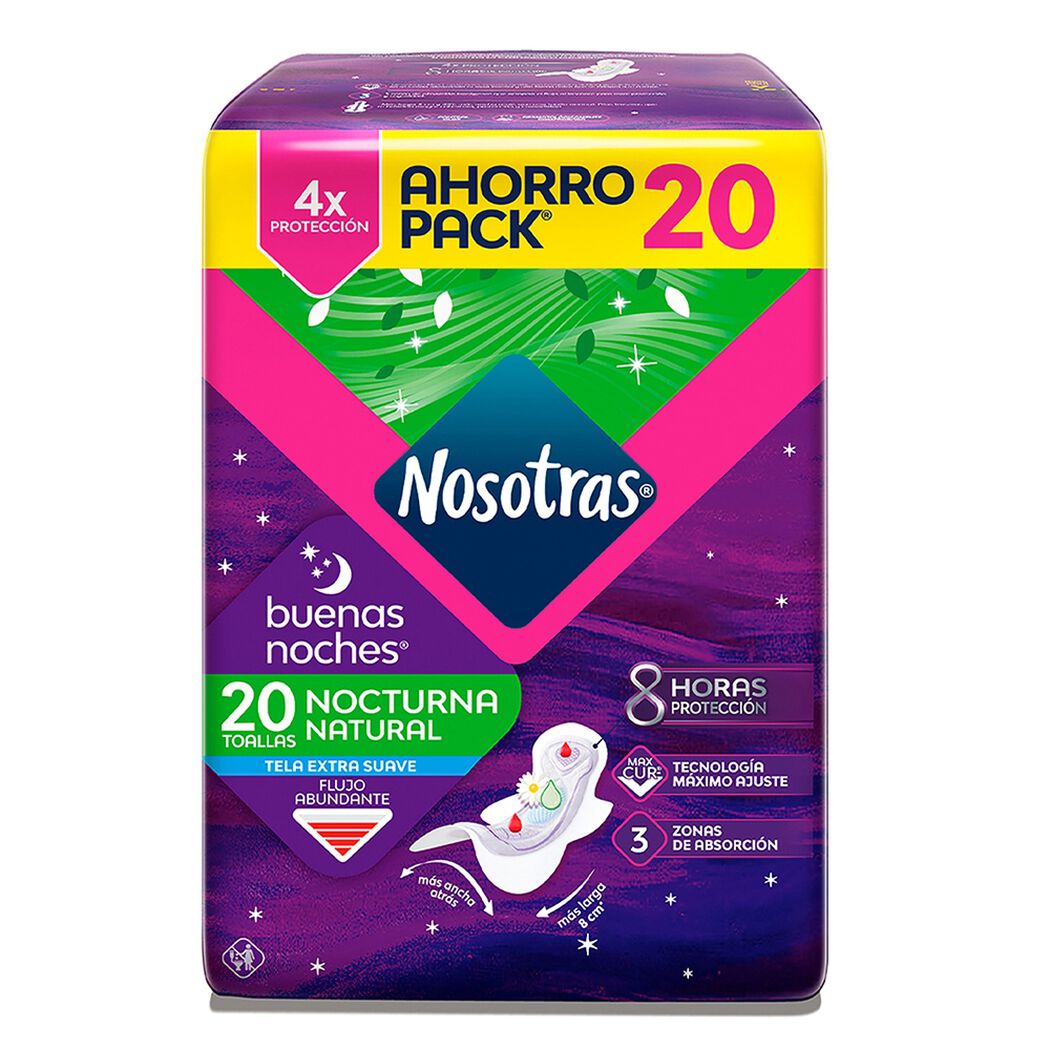 Toalla Higiénica Nosotras Buenas Noches Suave 20 un, , large image number 1