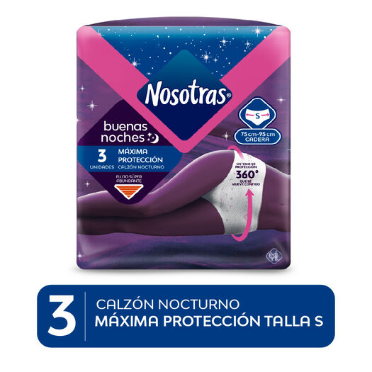 Calzon Nocturno Nocturno Talla S 3Un, , large image number 0