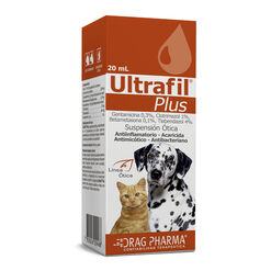 Vet. Ultrafil Plus x 20 ml Solución Ótica para Perros y Gatos