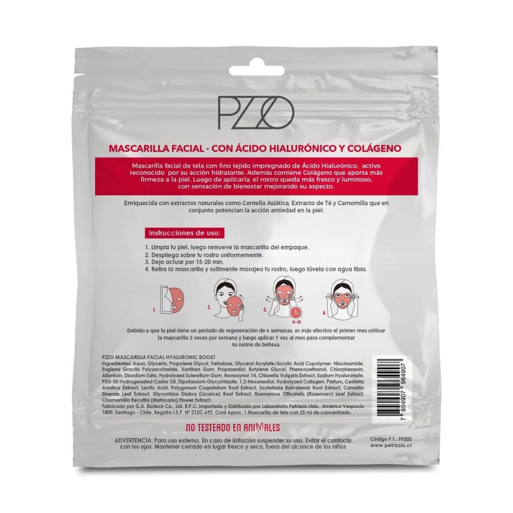 Mascarilla Facial en Tela &Aacute;cido Hialur&oacute;nico & Col&aacute;geno, , large image number 1