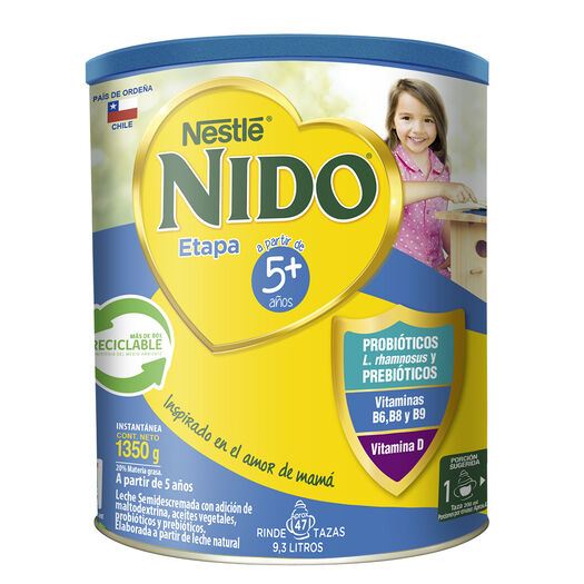 Leche en polvo Nido Etapa 5+ Semidescremada 1350g, , large image number 0