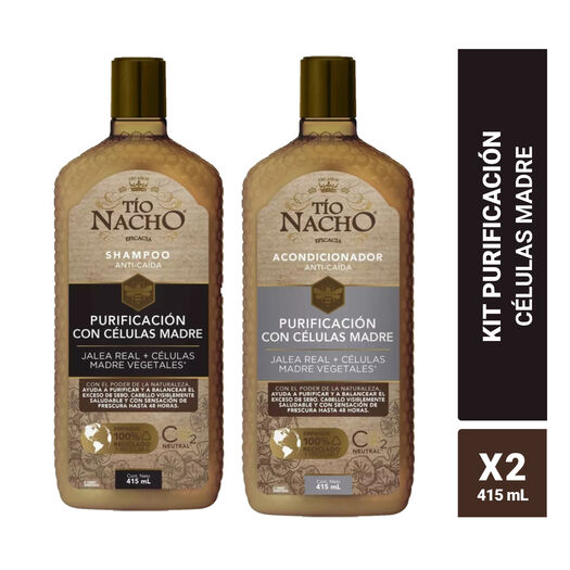 Pack Tío Nacho Células Madre 1 Shampoo + 1 Acondicionador C/U 415 Ml, , large image number 0