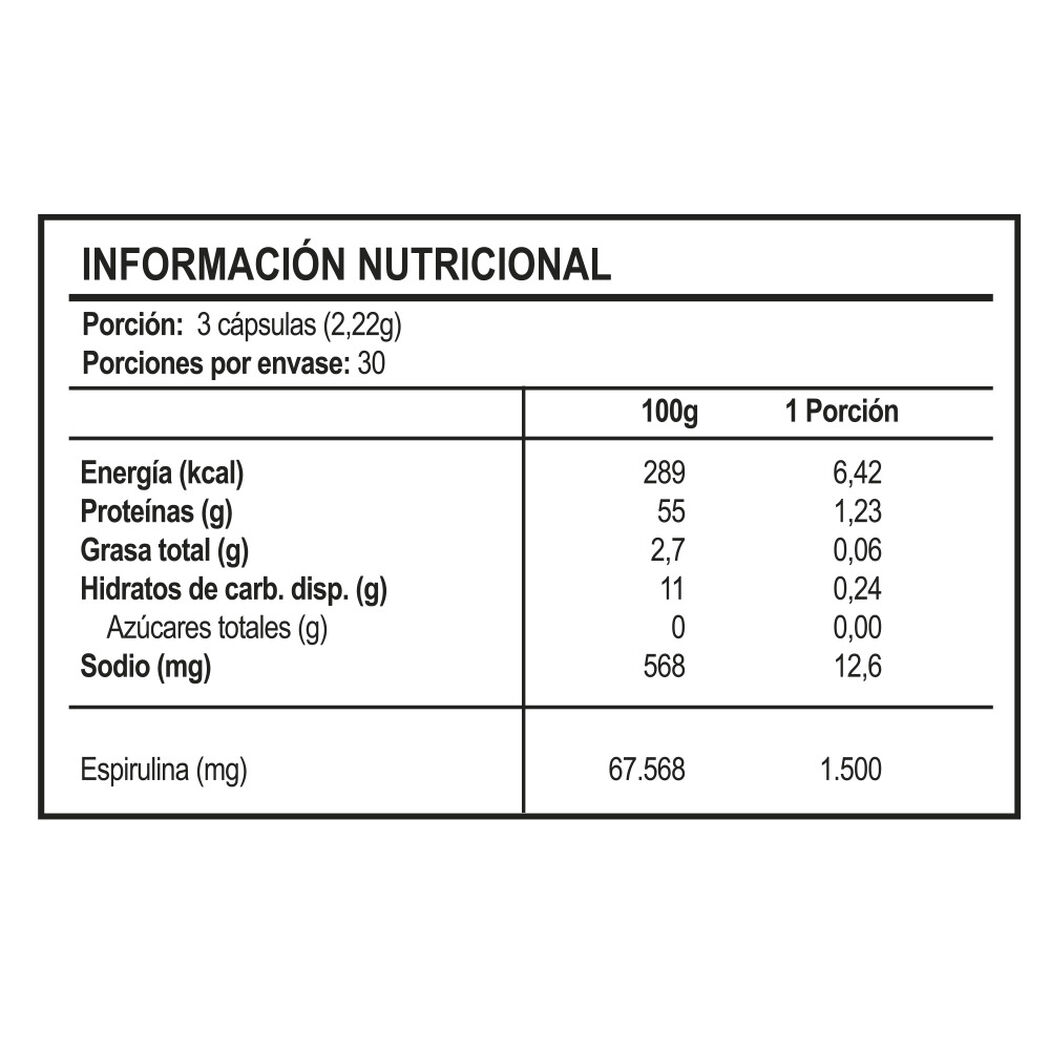 Vitaday Espirulina 500 Mg 90 Cápsulas, , large image number 1