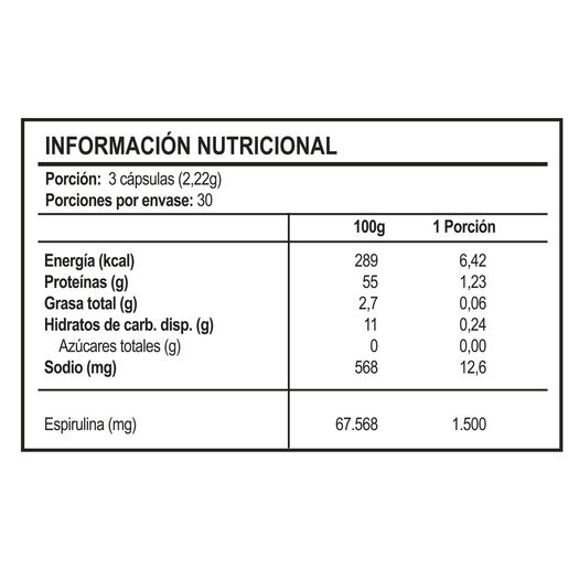 Vitaday Espirulina 500 Mg 90 Cápsulas, , large image number 1