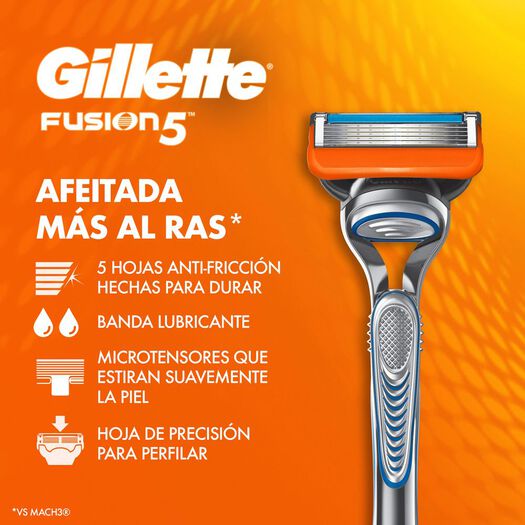 Repuestos Maquina De Afeitar Gillette Fusion5 De 5 Hojas Con Banda Lubricante, 2 Unidades, , large image number 3