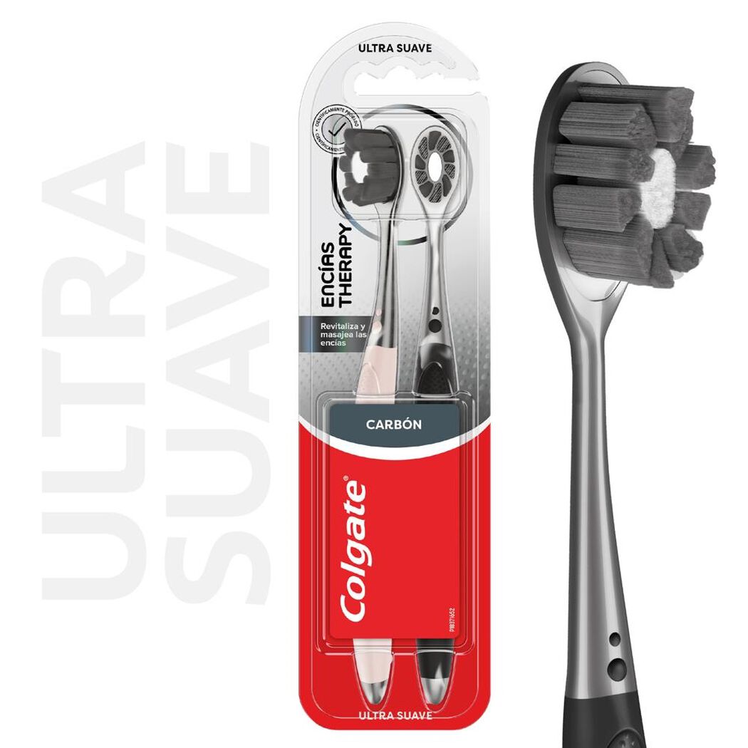 Cepillo de Dientes Colgate Encias Therapy Carbón Suave 2 un, , large image number 0