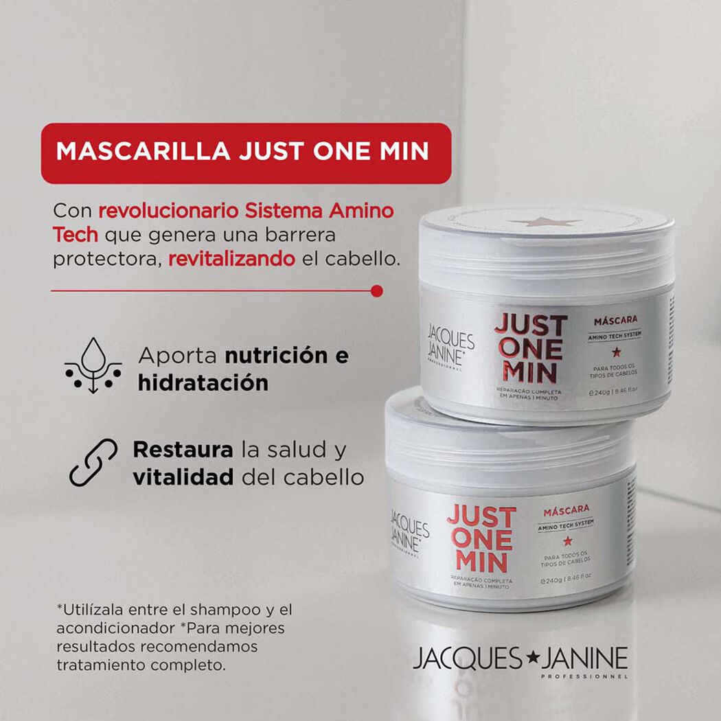 Mascara Jacques Janine Just One Minute Reparadora 80g, , large image number 2