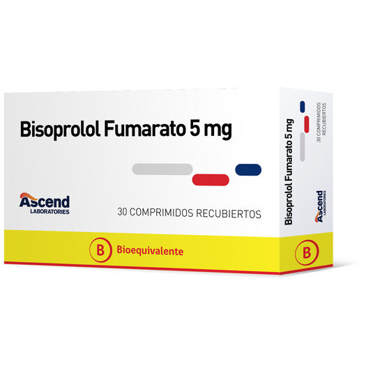 Bisoprolol 5 mg Caja 30 Comp. Recubiertos ASCEND, , large image number 0