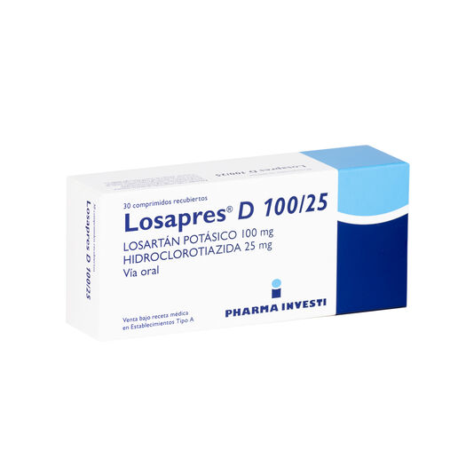 Losapres-D 100 mg/25 mg x 30 Comprimidos Recubiertos, , large image number 0