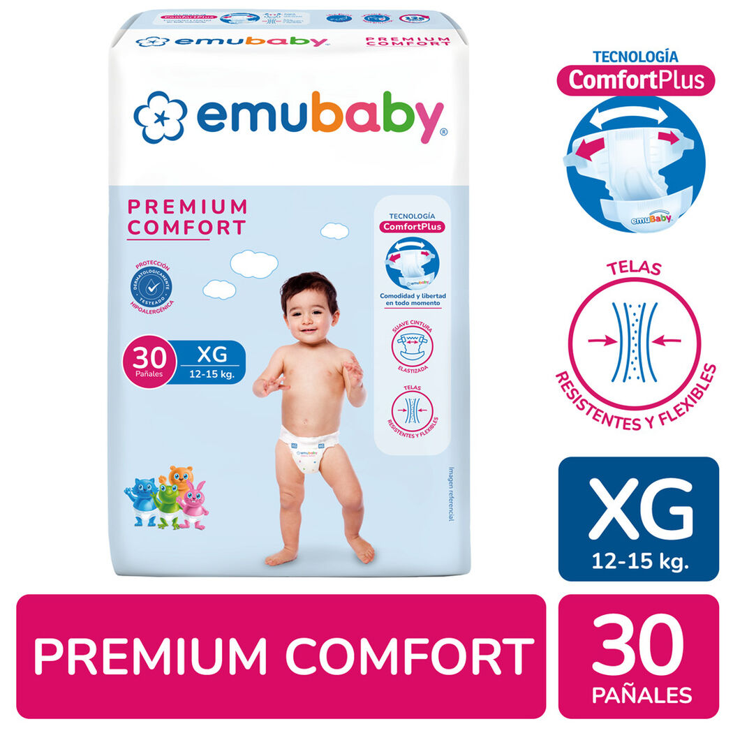 Pa&ntilde;ales Emubaby Premium Comfort Xg 12-15Kg 30Un, , large image number 0