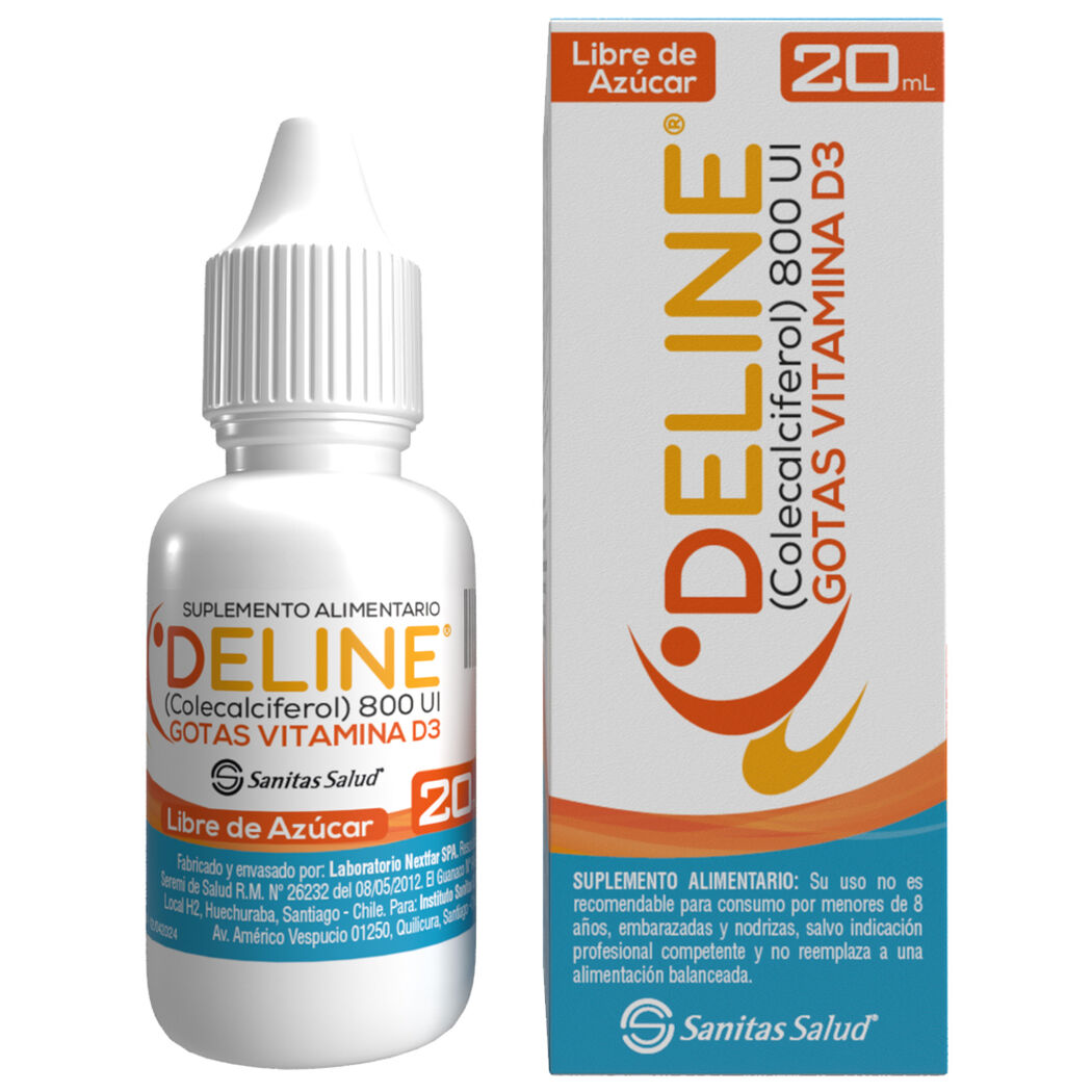 Deline Vitde D3 800 Ui Frasco 20 Ml, , large image number 0