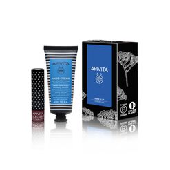 Set Crema de Manos Reparadora de Hypericum 50ml y Bálsamo Labial de Grosella Negra 4,4gr Apivita