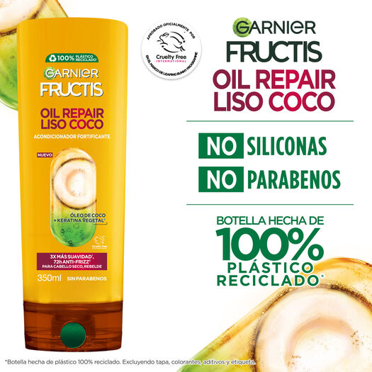 Fructis Acondicionador Liso Coco x 350 mL, , large image number 3