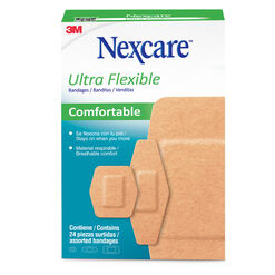 Parche Ultra Flexibles, 24 un. Tamaños surtidos Nexcare