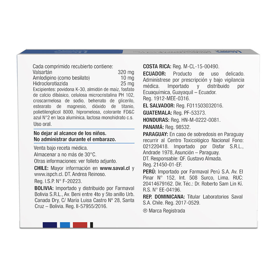 Valaxam-D 320 mg/10 mg/25 mg x 30 Comprimidos Recubiertos, , large image number 1