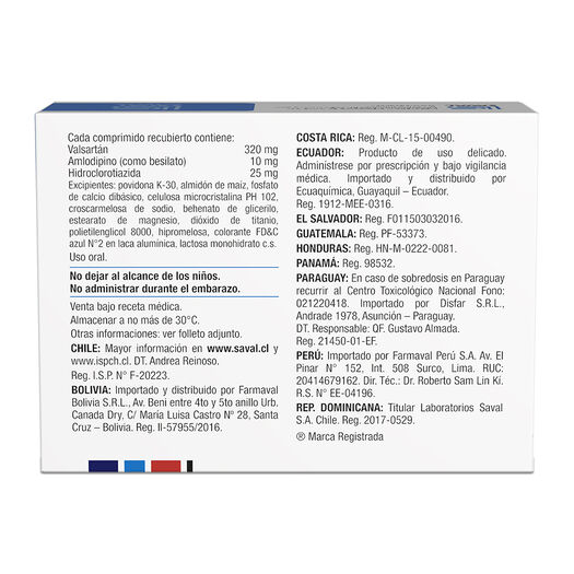 Valaxam-D 320 mg/10 mg/25 mg x 30 Comprimidos Recubiertos, , large image number 1