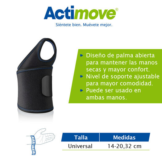 Actimove Muñequera Negr Universal X 1un, , large image number 1