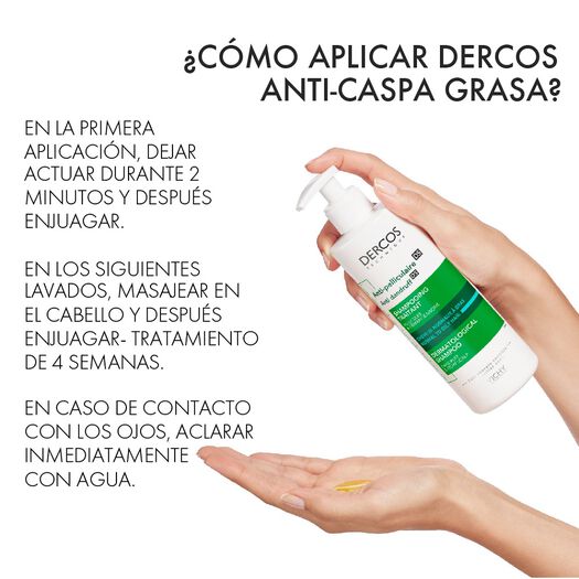 Shampoo Anti-Caspa Dercos Cabello Graso 390 Ml, , large image number 4