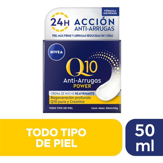 CREMA FACIAL ANTIARRUGAS NOCHE Q10 POWER NIVEA 50ML, , large image number 0
