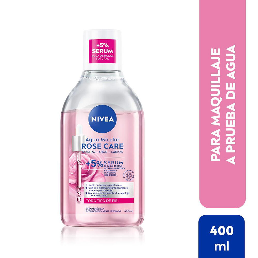 Agua Micelar Nivea Facial Rose Care Limpieza Suave 400 ml, , large image number 0
